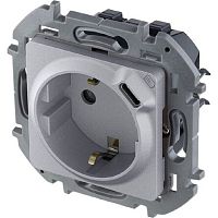 Розетка с заземлением +1хUSB тип C без рамки Legrand Inspiria 1-м. алюминий картинка